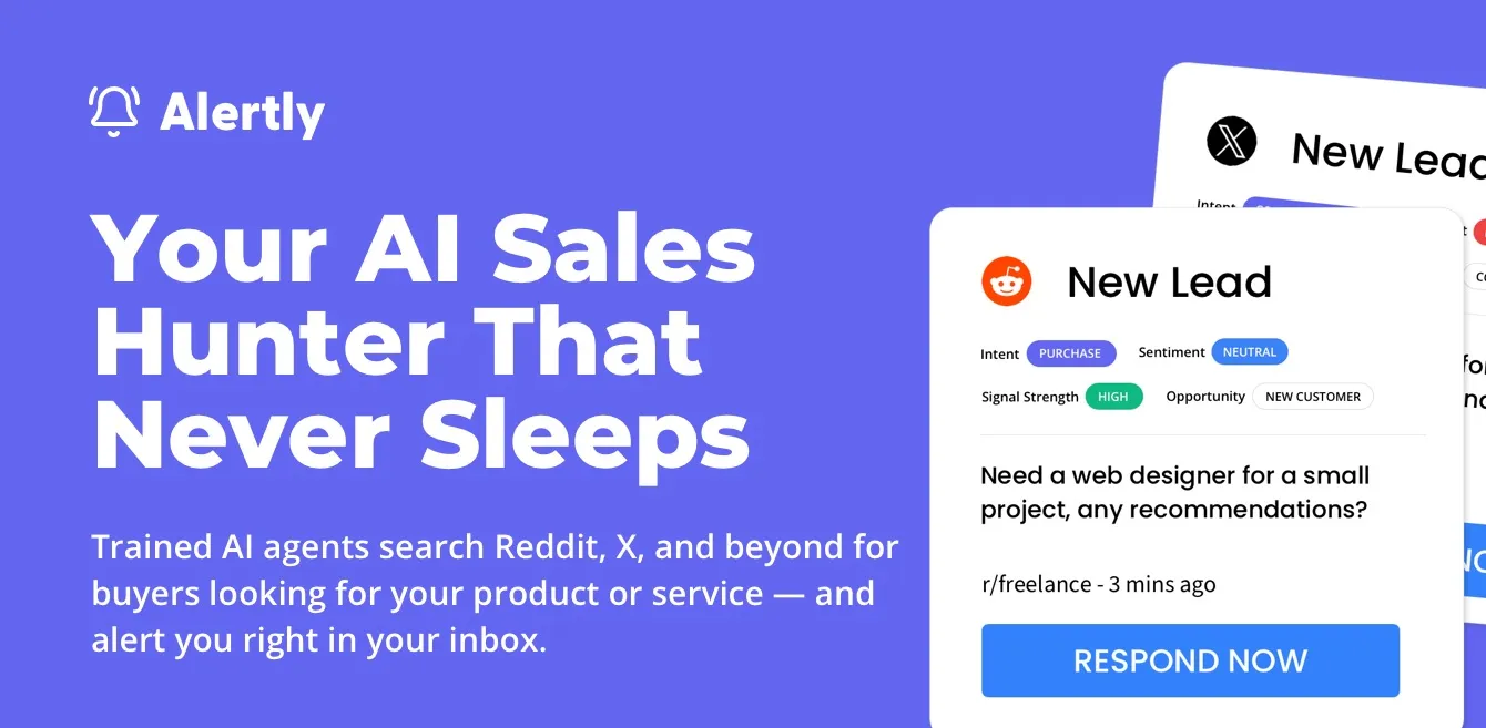 Alertly – AI social listening tool for lead generation