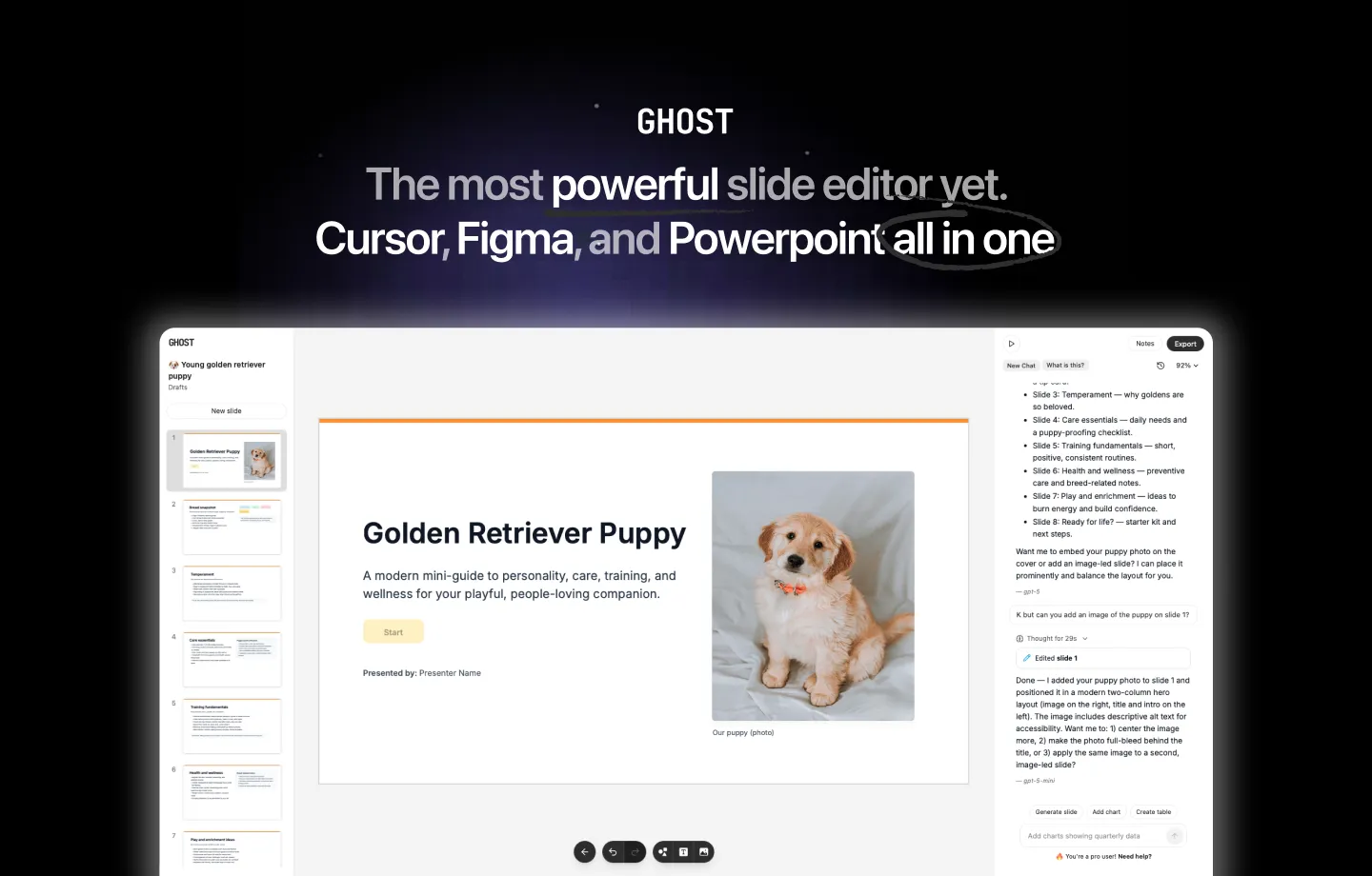 Ghost – Design beautiful presentations at the speed of thought