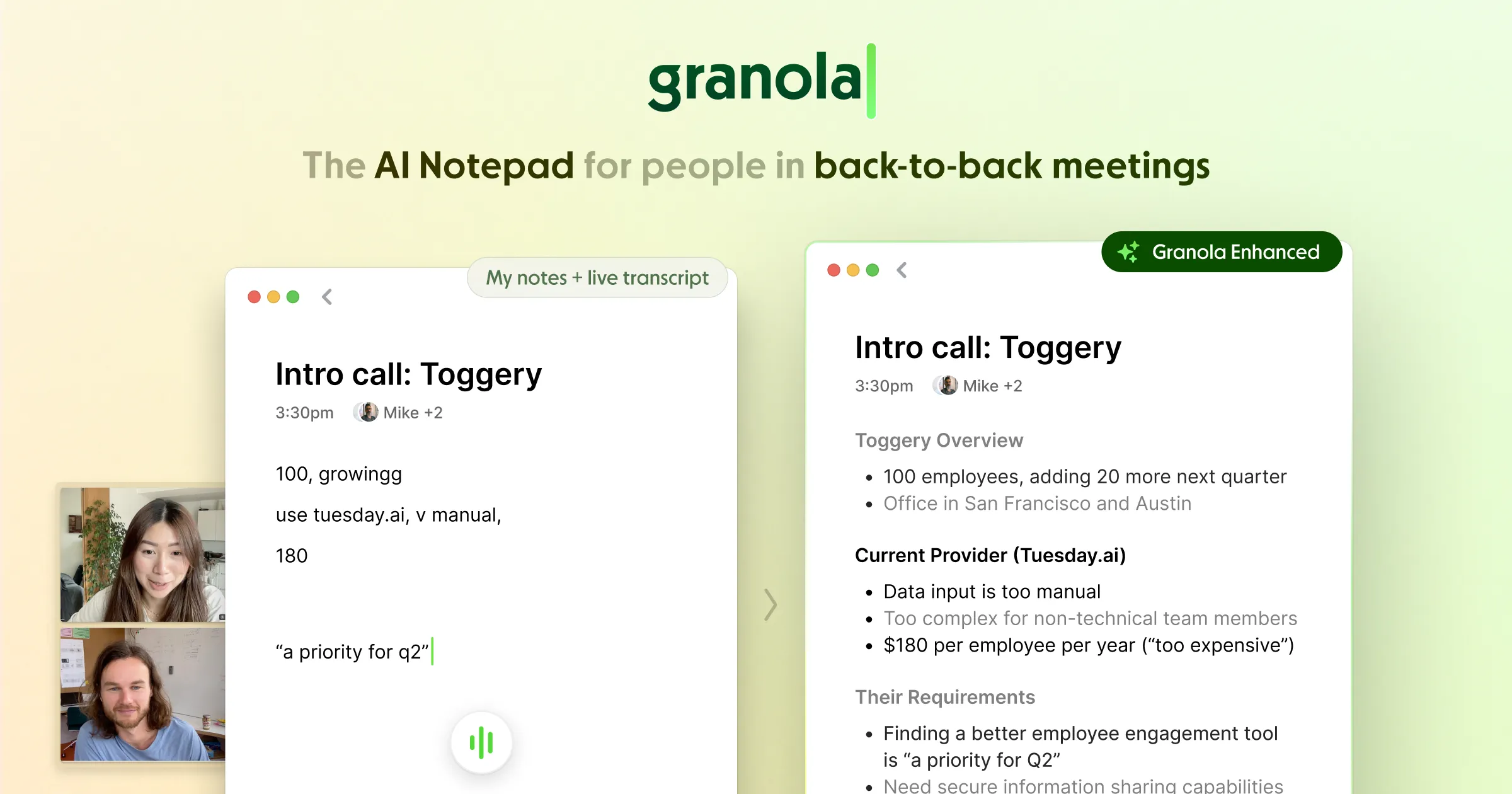 Granola – AI notepad for back-to-back meetings