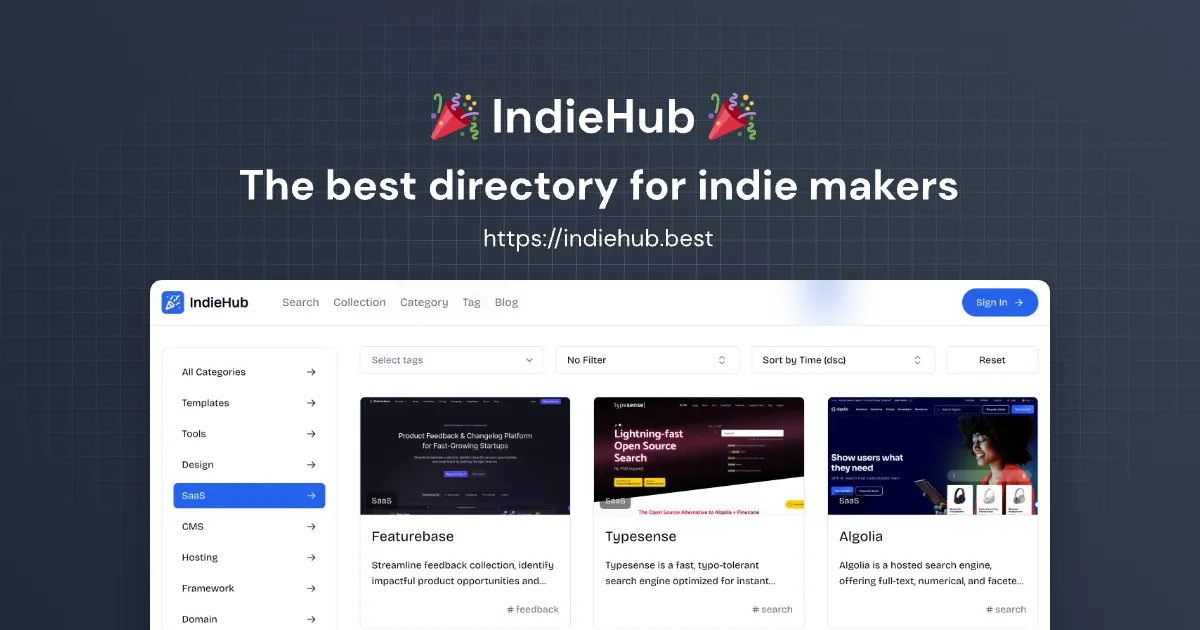 IndieHub – All-in-one directory for indie makers and startups