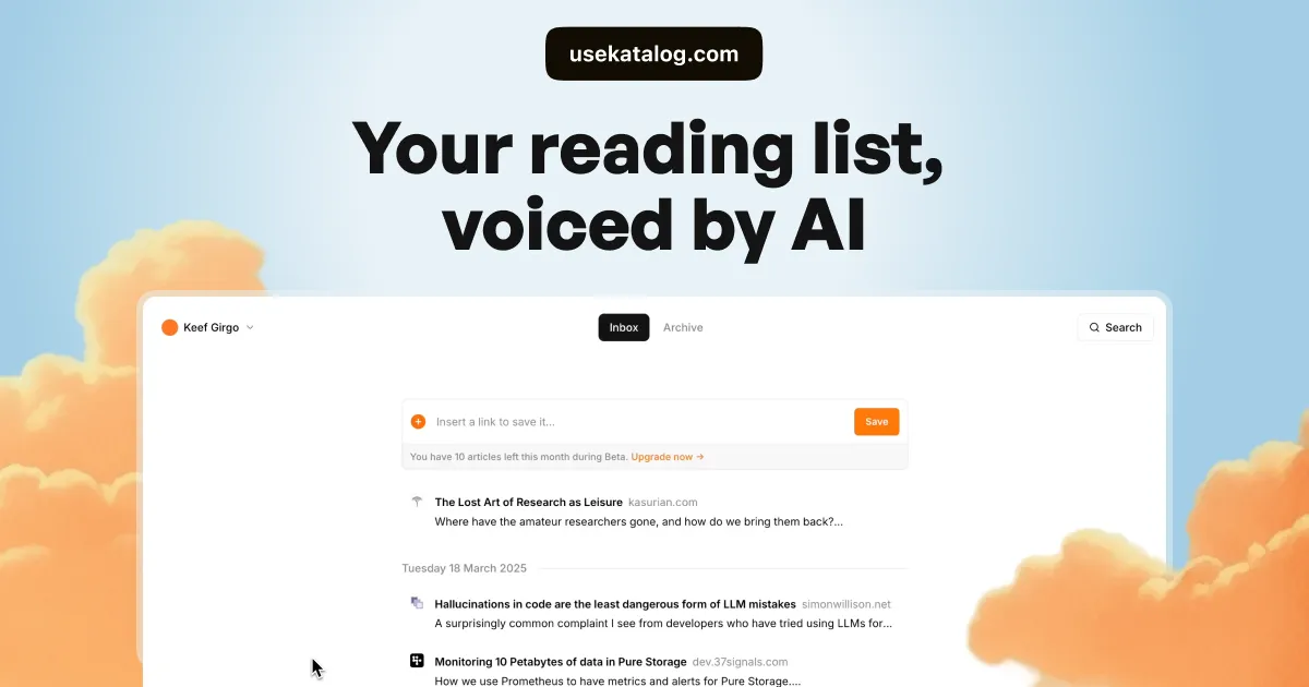 Katalog – Your reading list voiced by AI storytellers
