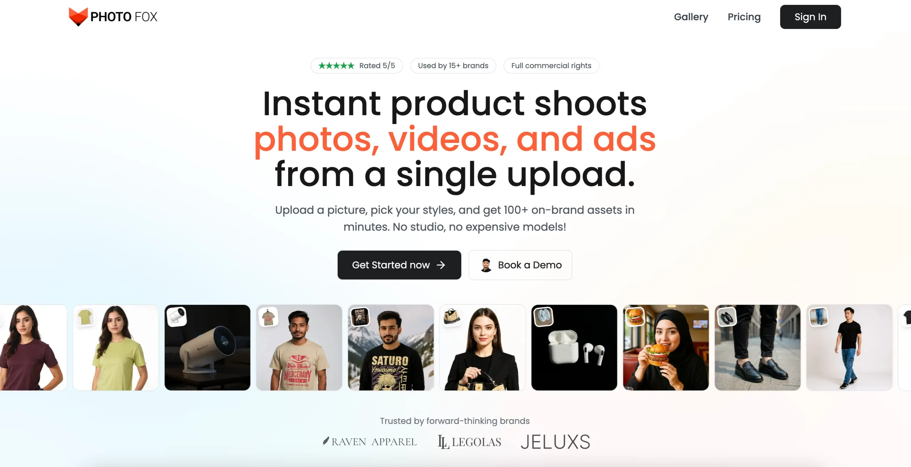 PhotoFox AI – Transform one photo into 100+ marketing assets instantly