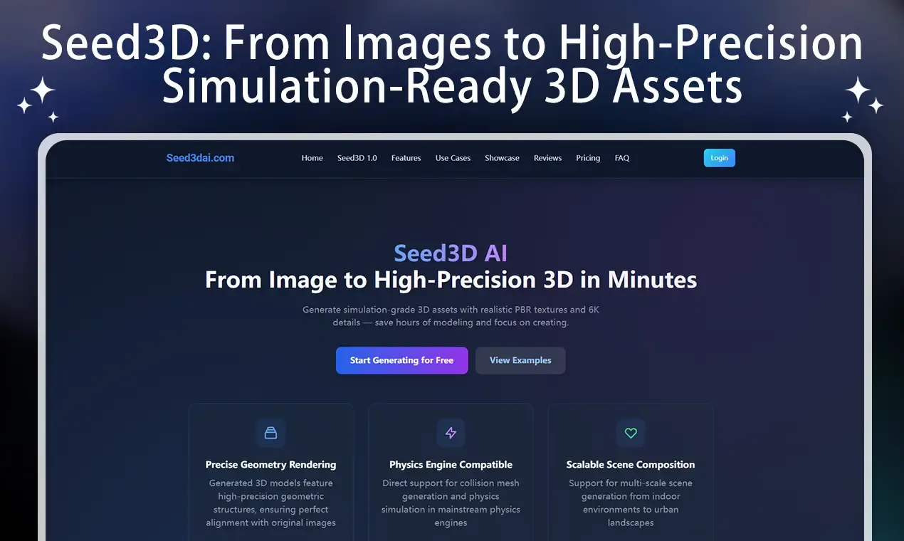 Seed3D AI – Seed3D AI is a fast image-to-3D platform powered by Seed3D