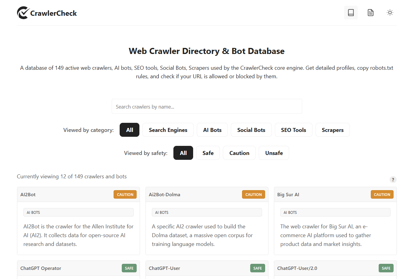 Crawlercheck homepage showing Can Googlebot and ChatGPT see my website