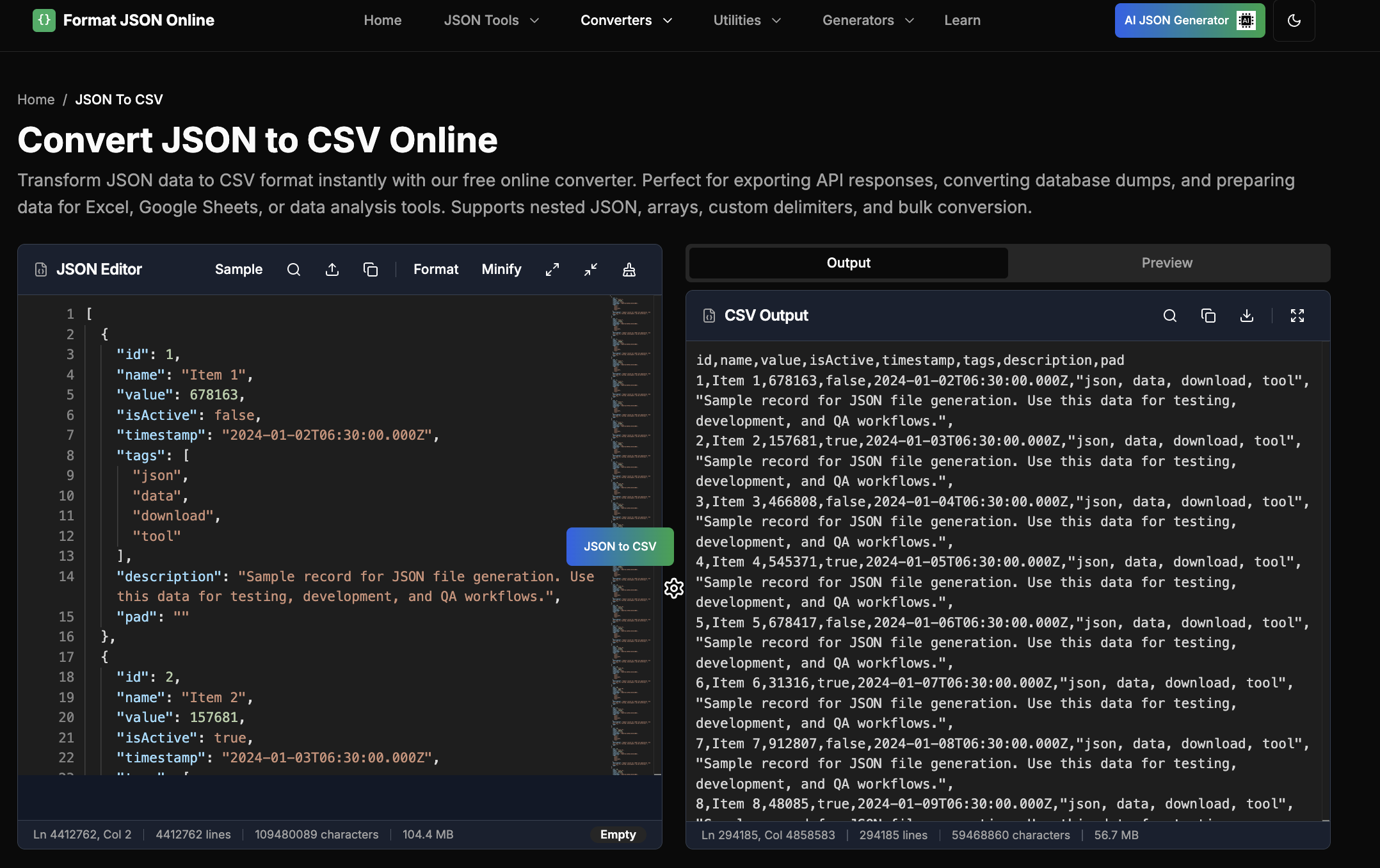 FormatJSONOnline: Free JSON Formatter & Validator Tool interface screenshot 3 showing FormatJSONOnline: Free JSON Formatter & Validator Tool