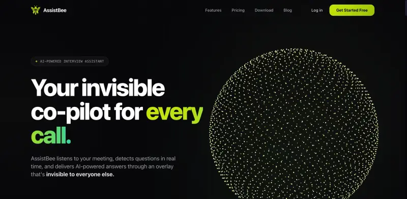 AssistBee homepage showing ace every call with real-time AI assistance, making you sound confident and