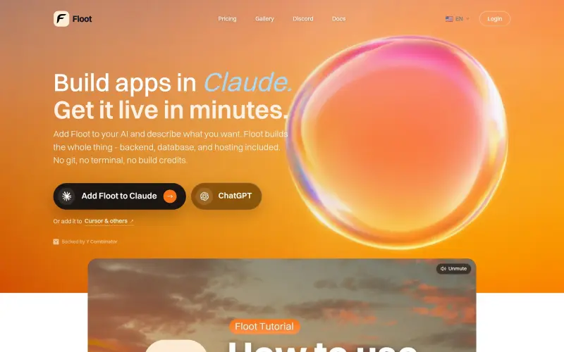 Floot homepage showing Build with AI you’re already paying for