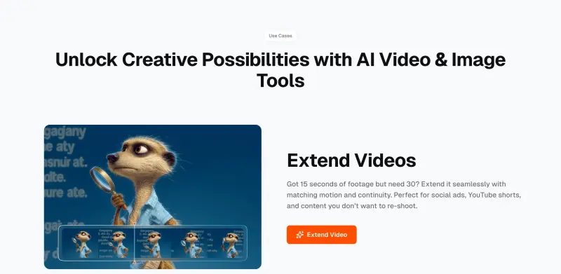 Free AI Video Generator interface screenshot 2 showing Create professional videos from images and text in seconds, perfect for social