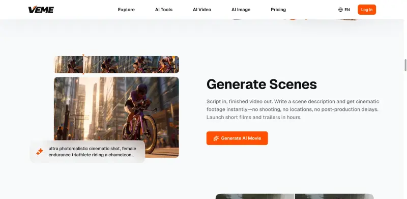 Free AI Video Generator interface screenshot 3 showing Create professional videos from images and text in seconds, perfect for social