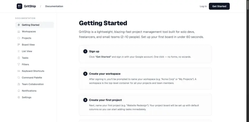 GritShip interface screenshot 2 showing Simplify your workflow and ship products faster with GritShip's intuitive