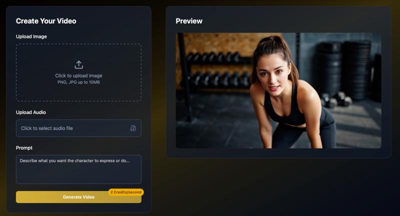InfiniteTalk AI homepage showing An advanced platform for creating realistic, dynamic, and natural AI-powered