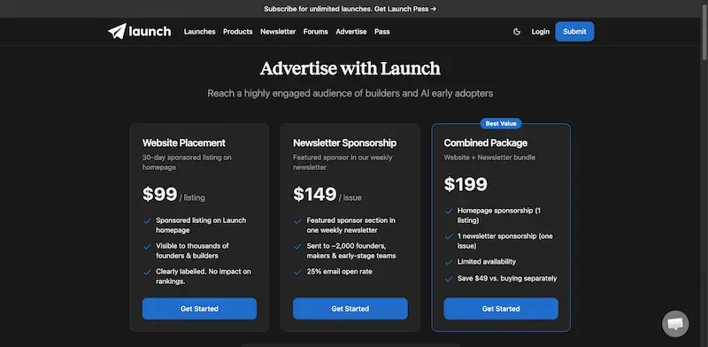 Launch interface screenshot 2 showing Join founders launching with AI. Discover the best new apps, vote on your