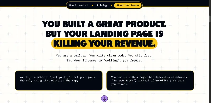 Lutains interface screenshot 2 showing Unlock high-converting landing pages