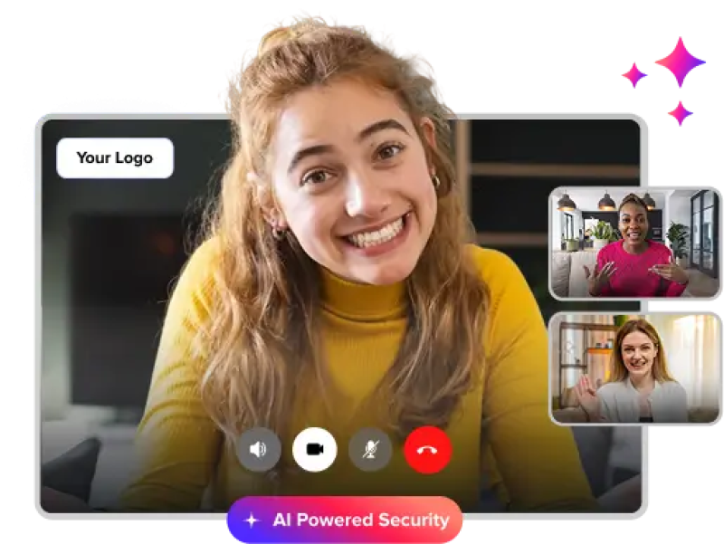 MirrorFly Video Call API & SDK interface screenshot 3 showing Power applications with secure, scalable, real-time video calling using