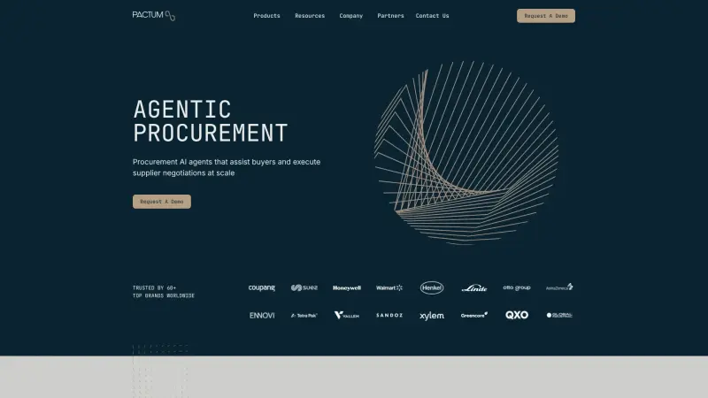 Pactum homepage screenshot - Automate supplier contract negotiations with AI