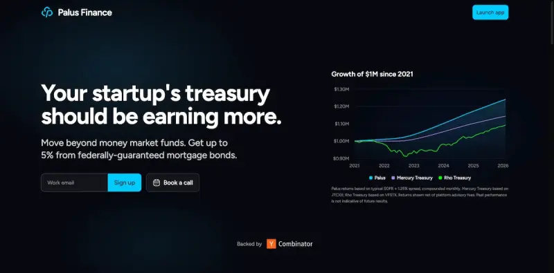 Palus Finance homepage showing make informed decisions