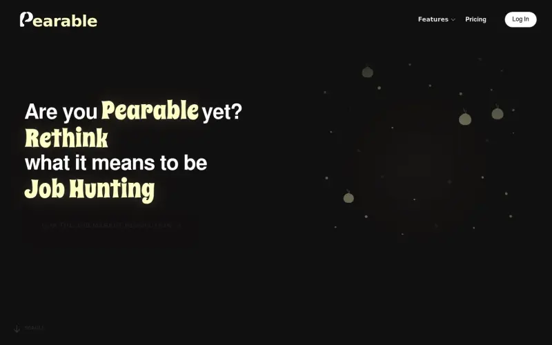 Pearable homepage showing A new way of job hunting, fully automated