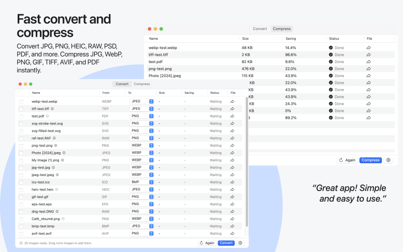 Picmal homepage showing Your Mac's media toolkit