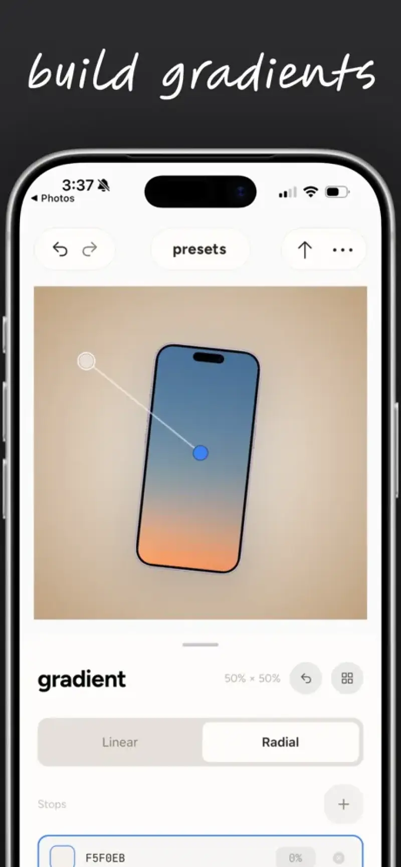 Shotwell interface screenshot 2 showing Transform your iPhone screenshots into stunning visuals with effortless