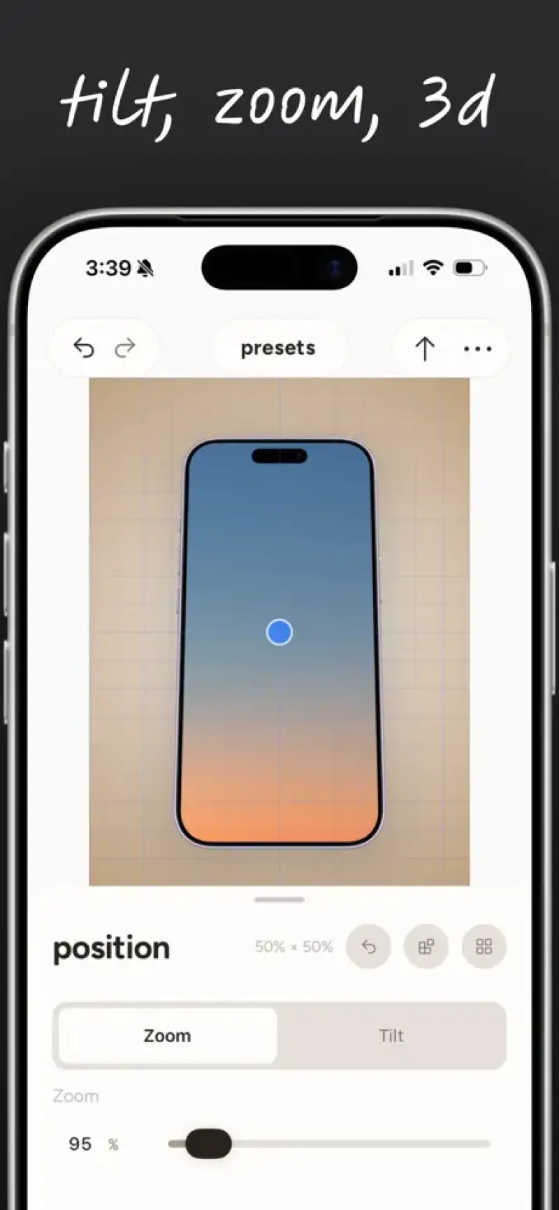 Shotwell interface screenshot 3 showing Transform your iPhone screenshots into stunning visuals with effortless