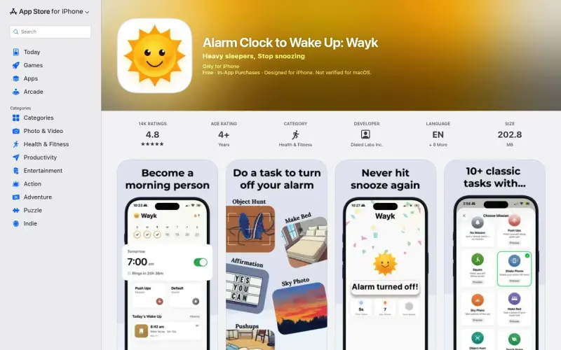 Wayk homepage showing Wake up with a mission