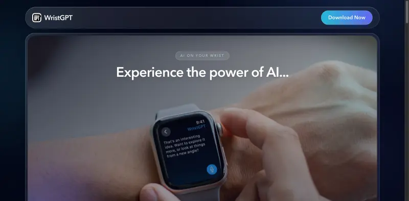 WristGPT homepage showing ChatGPT on your wrist