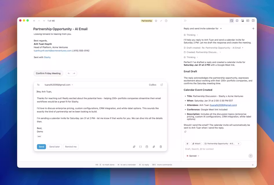 Slashy homepage showing your work organization